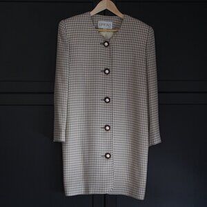 Liptons | Vintage Wool Checked Blazer Coat